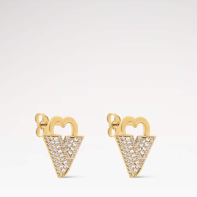 L0vis Vvtt0n Essential Love Earrings Yellow Gold Hardware For Women M03529
