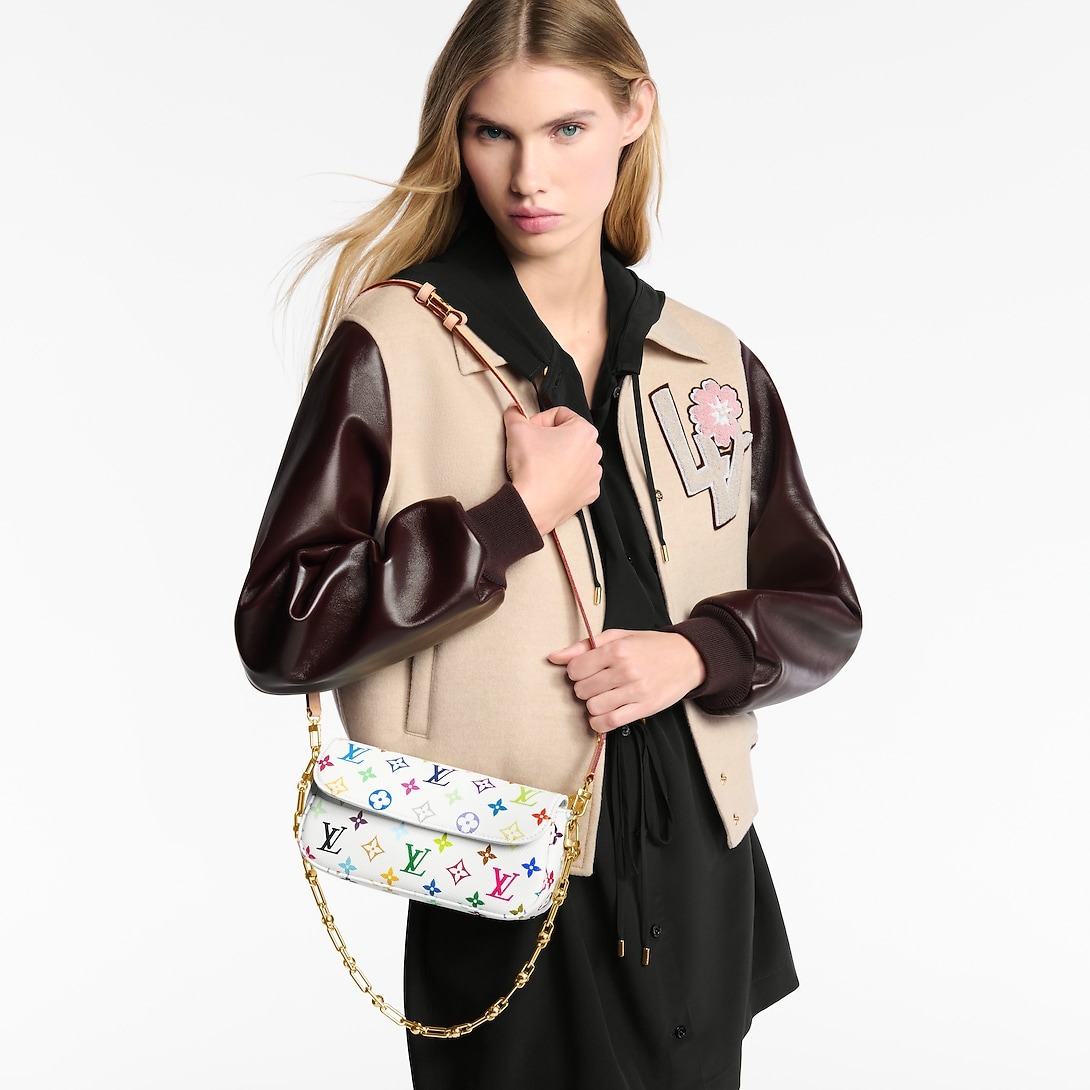 L0vis Vvtt0n LV x TM Wallet On Chain Ivy Crossbody Bag 9.3in/ 24cm Multicolor Gold Hardware For Women M27492