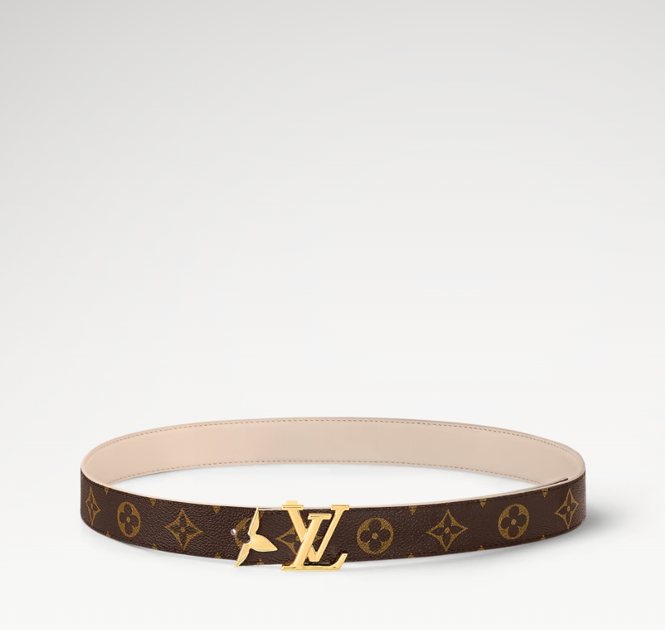 L0vis Vvtt0n Pretty LV 30mm Reversible Belt Beige For Women M8233W