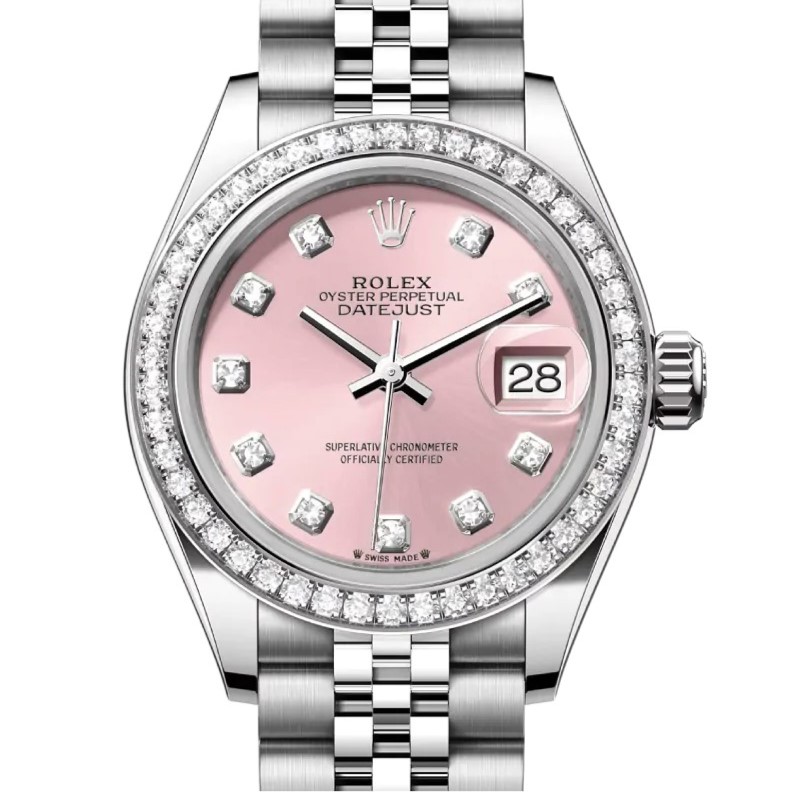 R01ex Lady-Datejust Watch Silver Toned Pink Dial 28mm For Women 279384RBR-0003