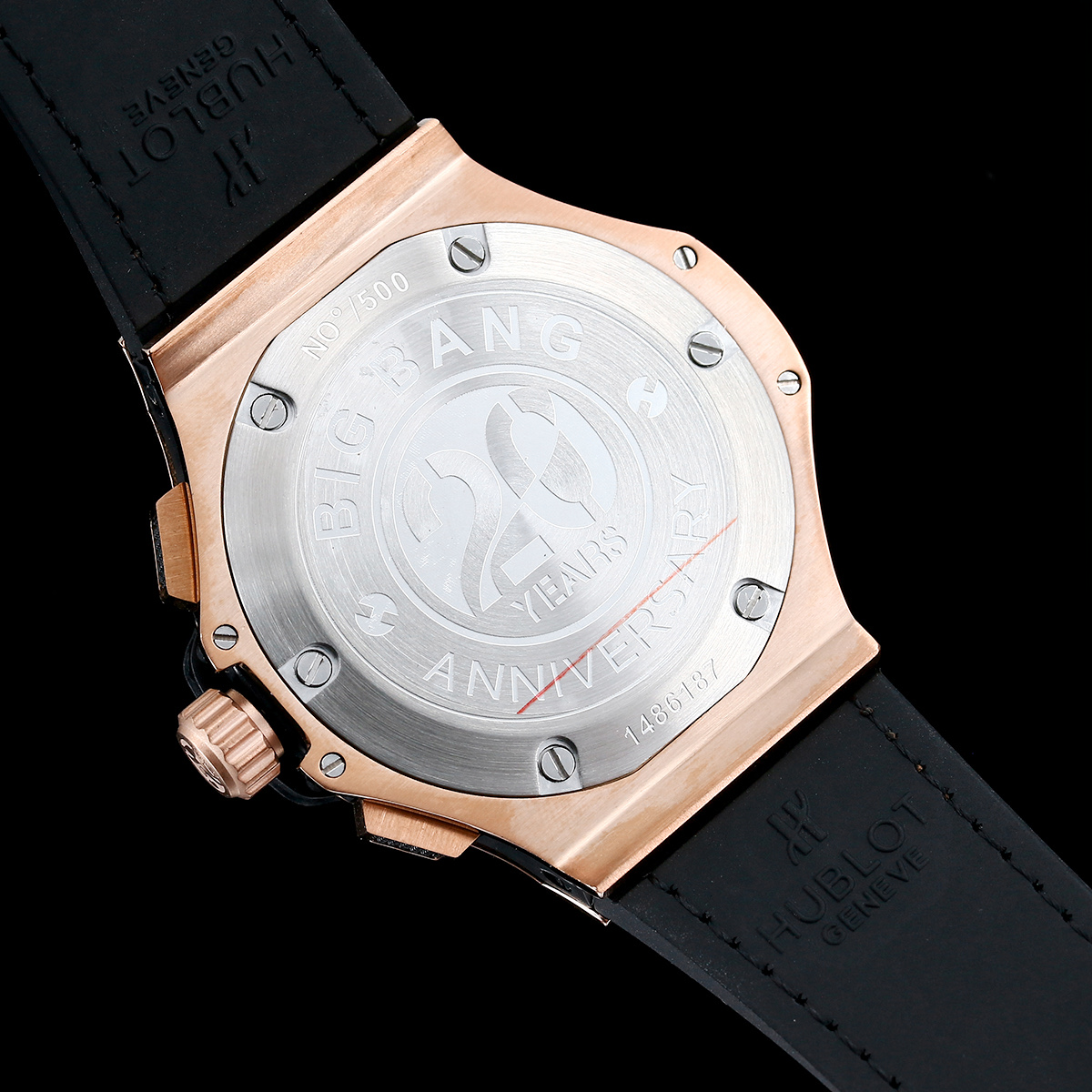 Hublot Big Bang Watch Chronograph Brown Strap Gold Dial 45mm For Men