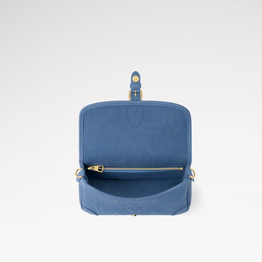 L0vis Vvtt0n Diane Shoulder Bag 9.4in/ 24cm Blue Jean Gold Hardware For Women M27362