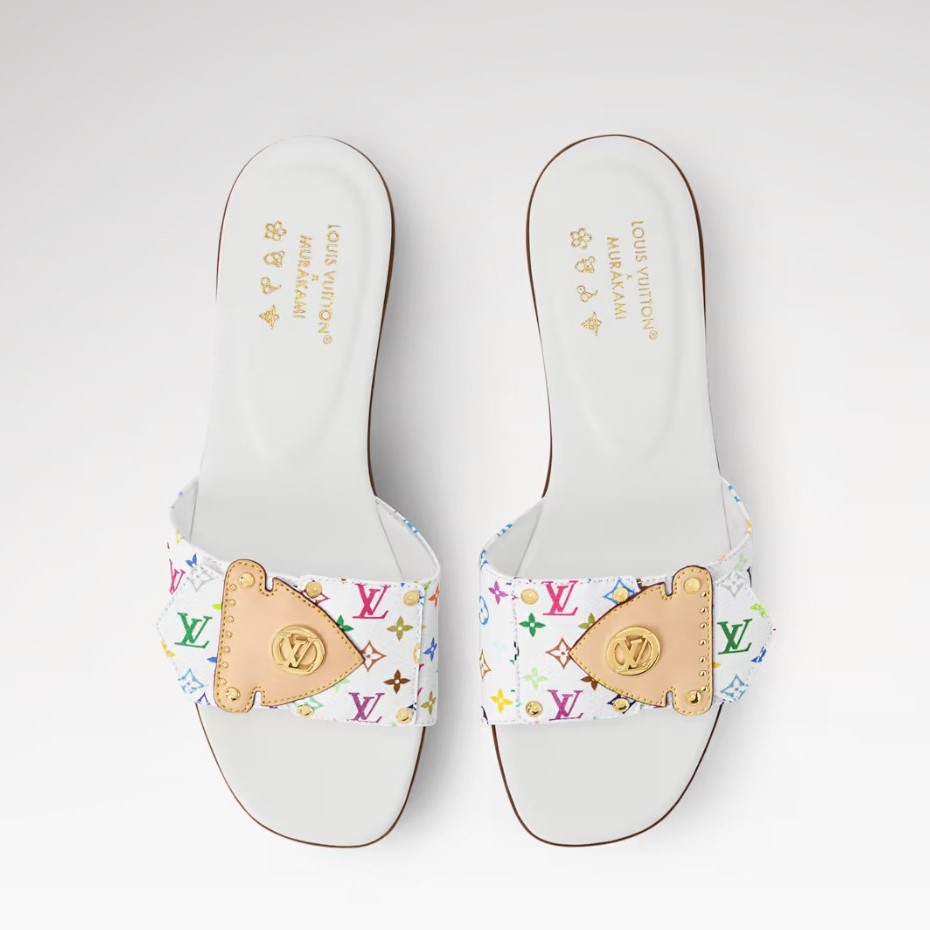 L0vis Vvtt0n LV x TM LV Frame Flat Mules White For Women 1AJJYL