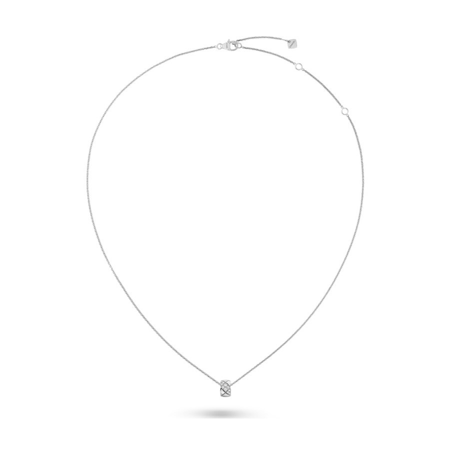 Ch**el Coco Crush Necklace Silver Hardware For Women J13701