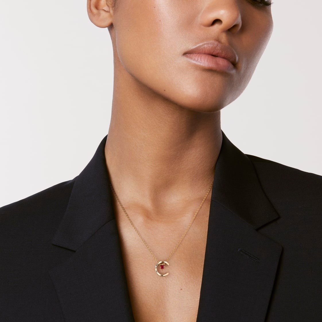 Ch**el Coco Necklace Beige Gold Hardware For Women J13043