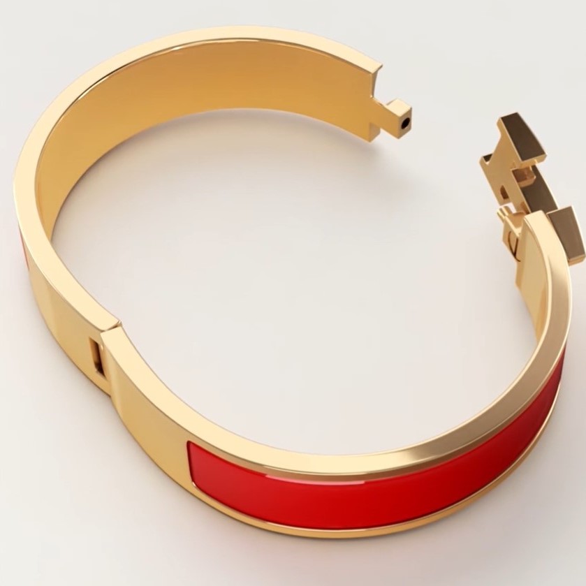 H**me5 Clic H Bracelet Rouge Amarante Gold Hardware For Women H700001F 94PM