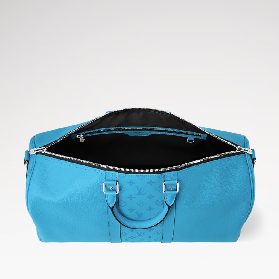 L0vis Vvtt0n Keepall Bandouliere 50 Travel Bag 19.7in/ 50cm Tropical Blue Silver Hardware For Men M27791