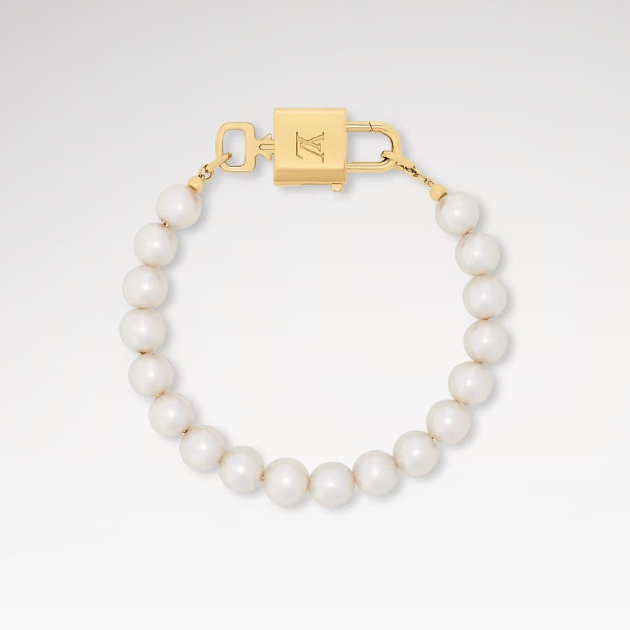 L0vis Vvtt0n Pearlock Necklace Gold Hardware For Women M02977