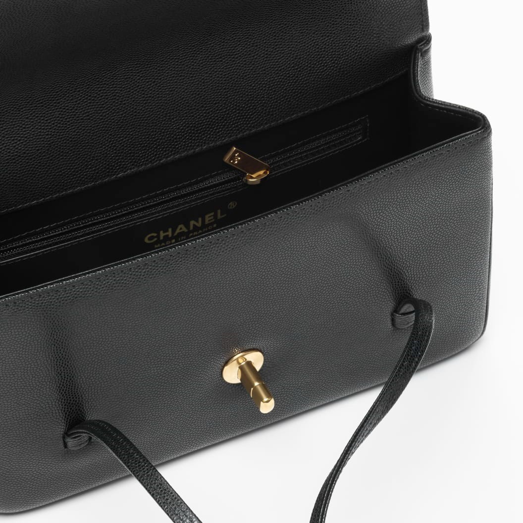 Ch**el Flap Bag Small Shoulder 8.7in/ 22cm Black Gold Hardware For Women AS6130-B23483-94305