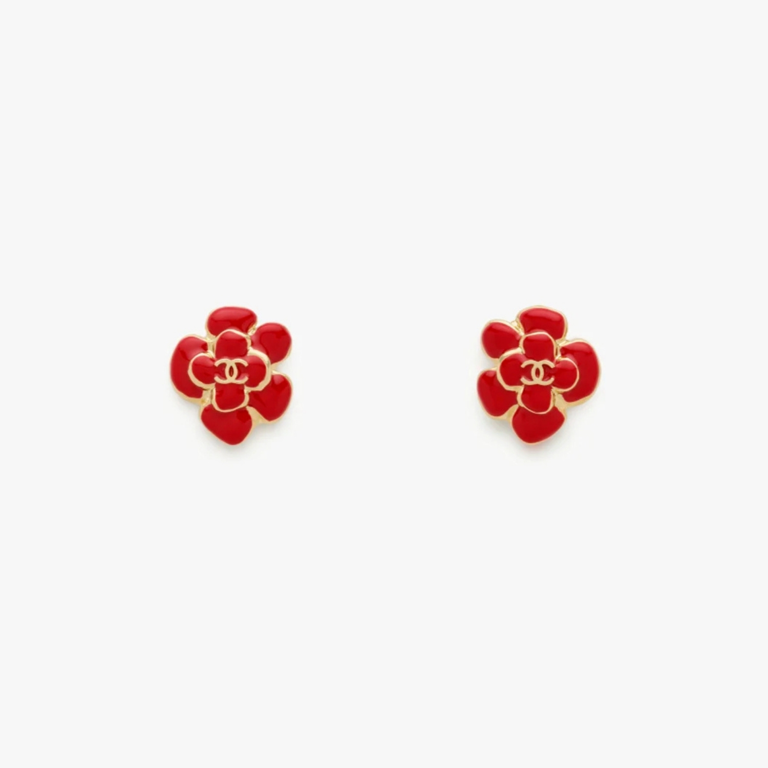 Ch**el Stud Earrings Red Gold Hardware For Women ABH302-B23691-U8142