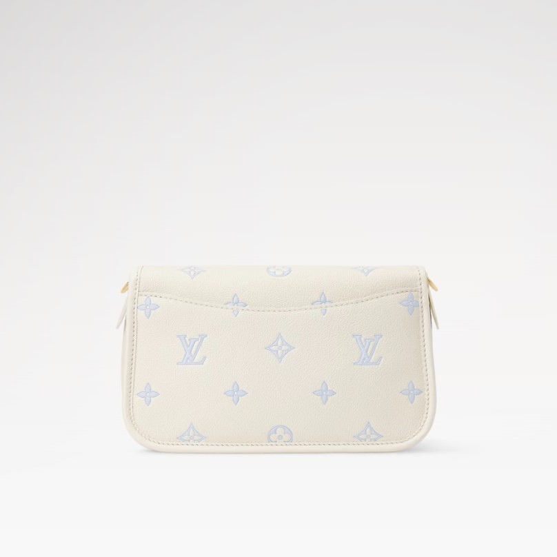 L0vis Vvtt0n Diane Shouder Bag 9.4in/ 24cm Milky White/ Blue Gold Hardware For Women M28054