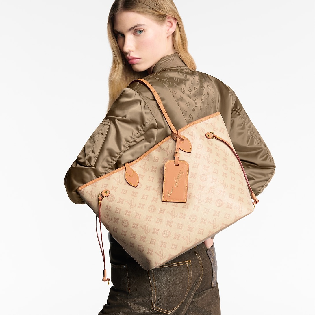 L0vis Vvtt0n Neverfull MM Tote Bag 12.2in/ 31cm Monogram Origine Lin Gold Hardware For Women M27521