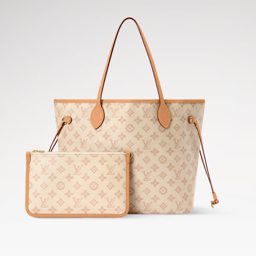 L0vis Vvtt0n Neverfull MM Tote Bag 12.2in/ 31cm Monogram Origine Lin Gold Hardware For Women M27521