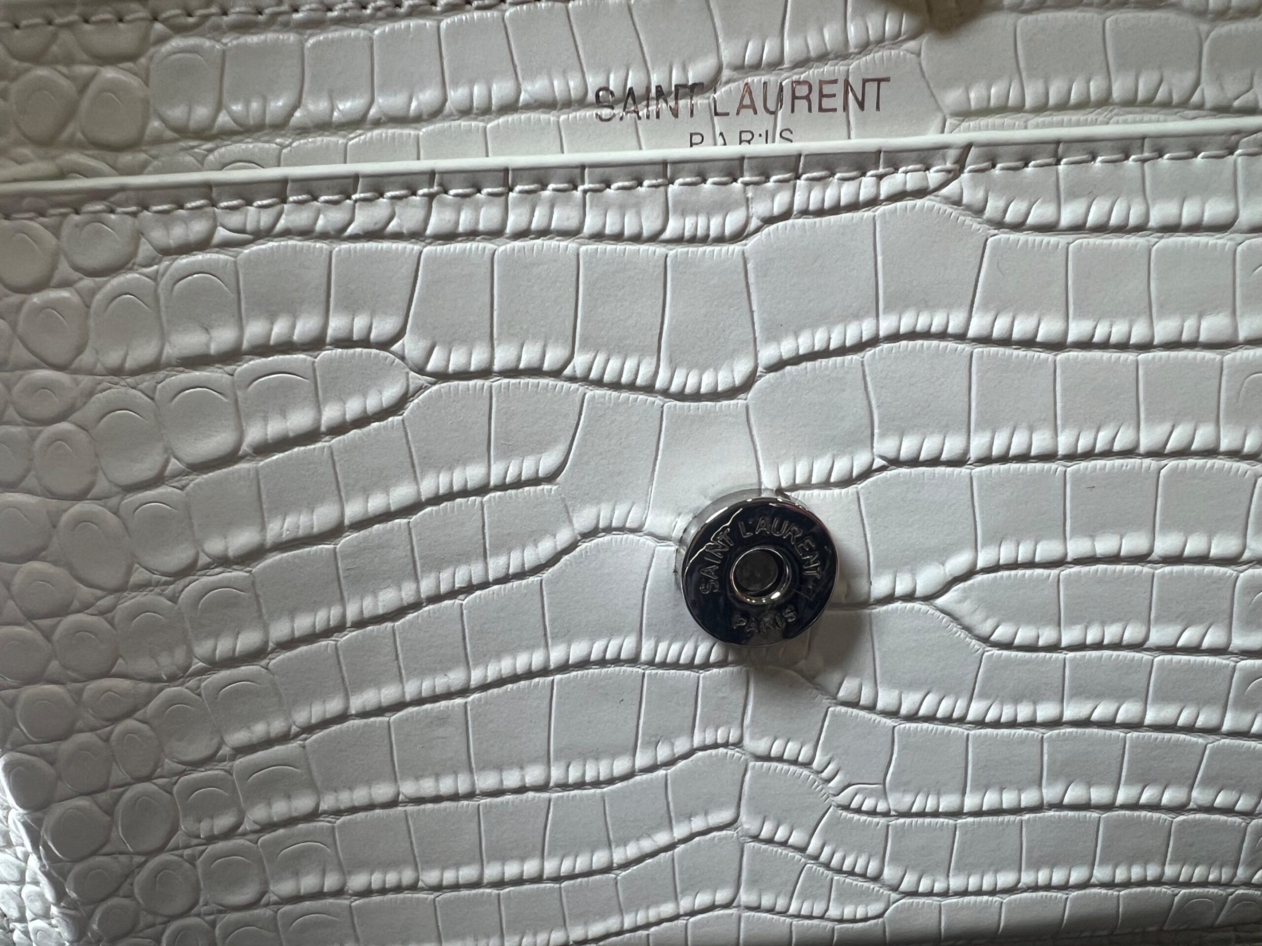 Sa1nt Lau*nt Sunset Chain Bag White With Silver Hardware For Women 7.4in/19cm Y51 533026DND1N9207