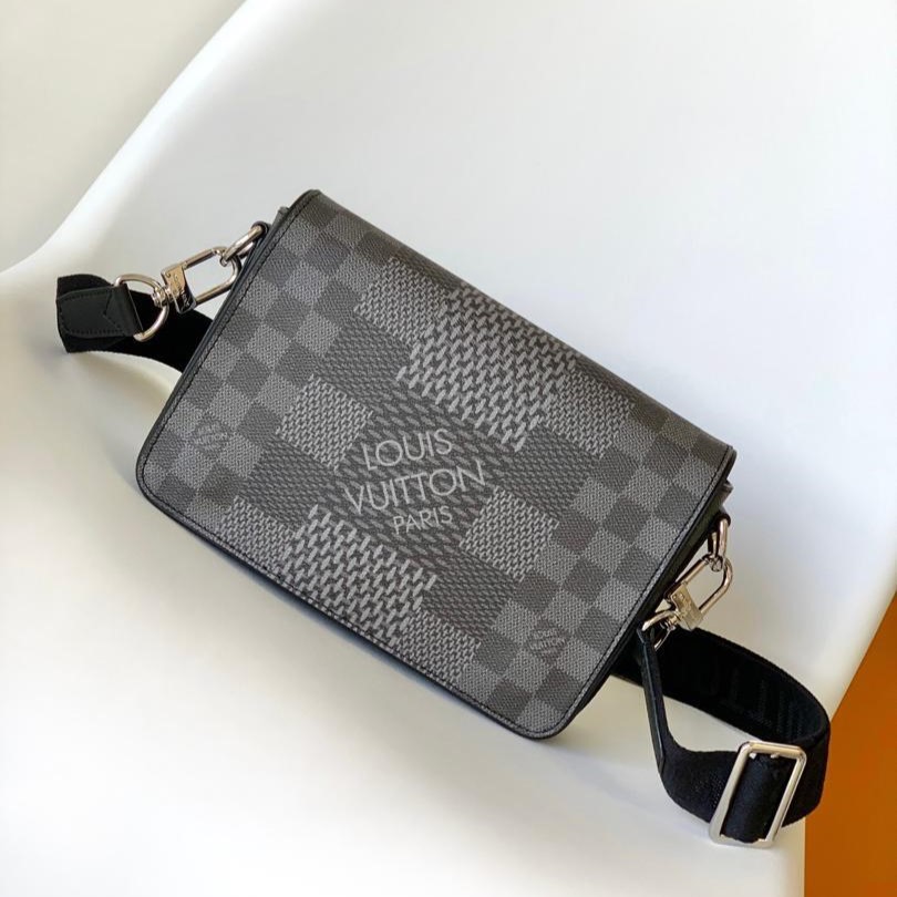 L0vis Vvtt0n Studio Messenger Damier Graphite Gray For Men, Men’s Bags, Shoulder And Crossbody Bags 9.3in/25.3cm LV N50013