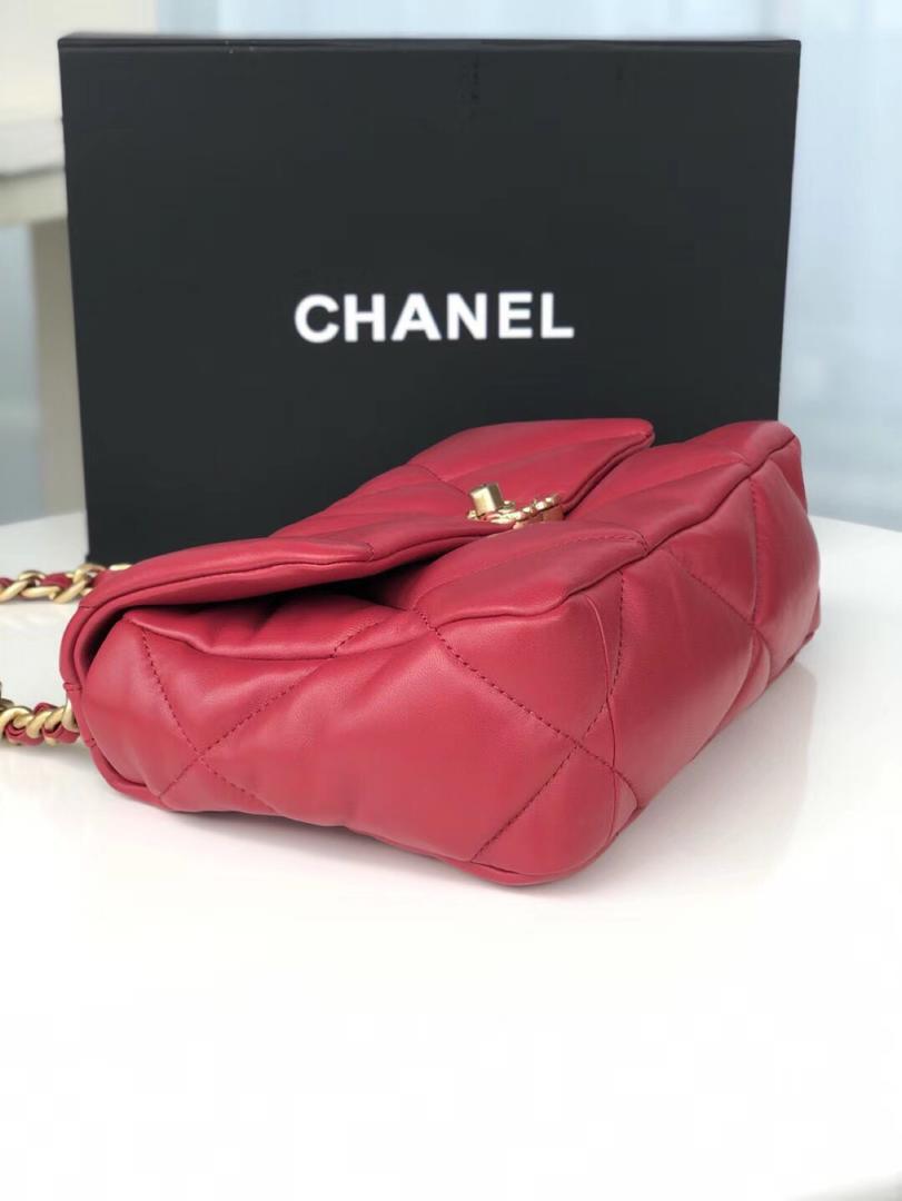 Ch**el 19 Handbag 26cm Red For Women AS1160