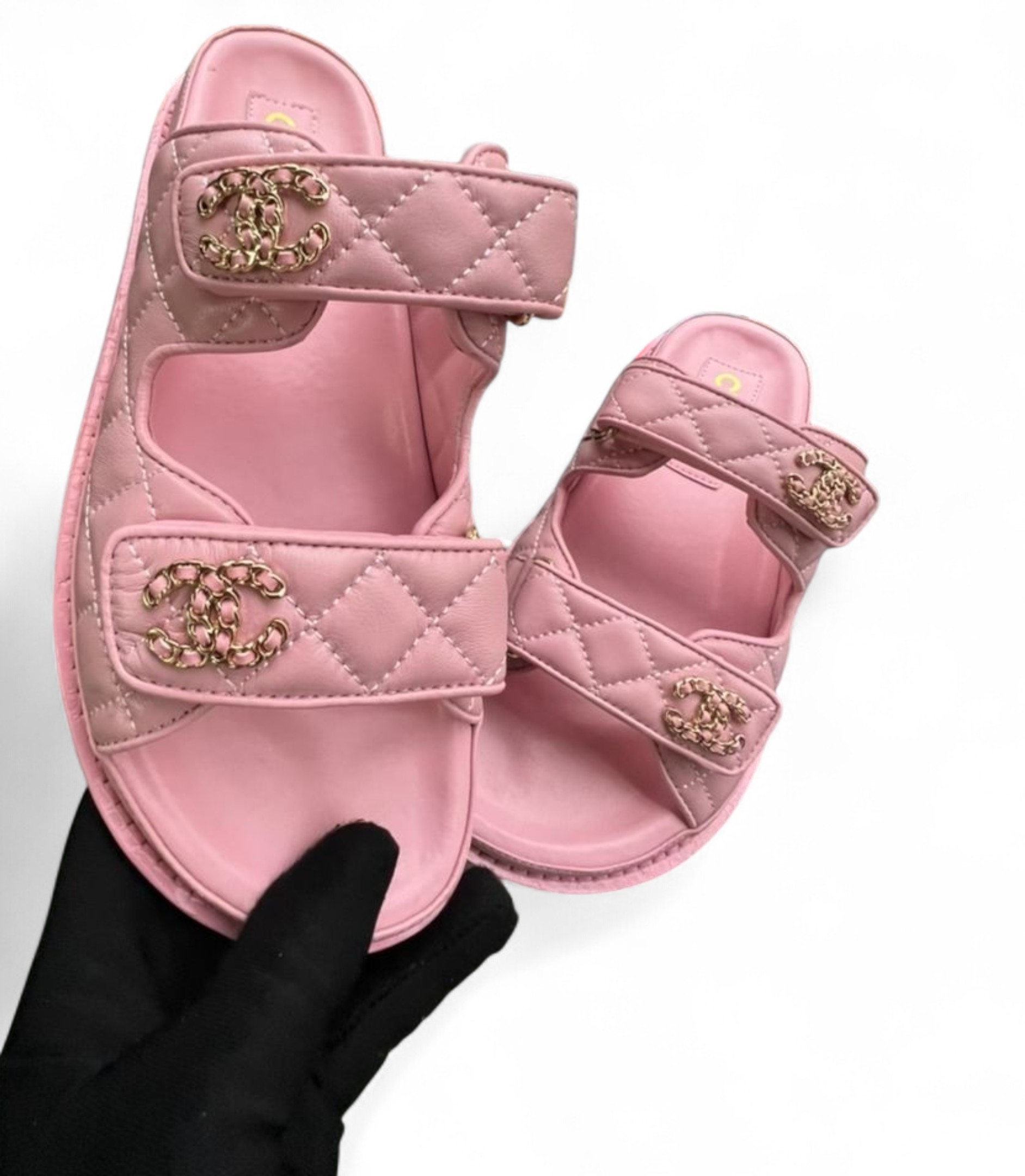 Ch**el Sandals With Ch**el Logo Pink For Women