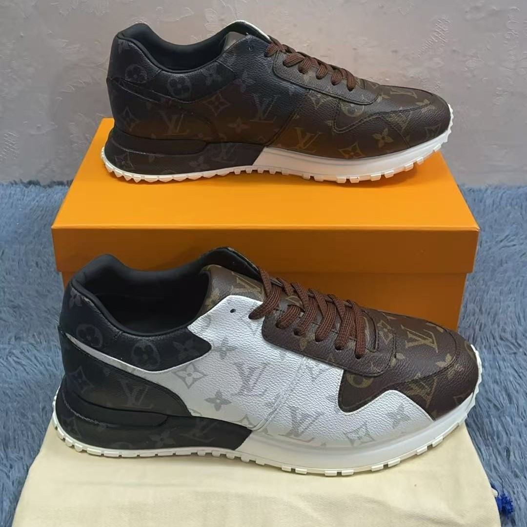 L0vis Vvtt0n Run Away Sneaker Monogram Canvas Black/White/Brown For Men LV