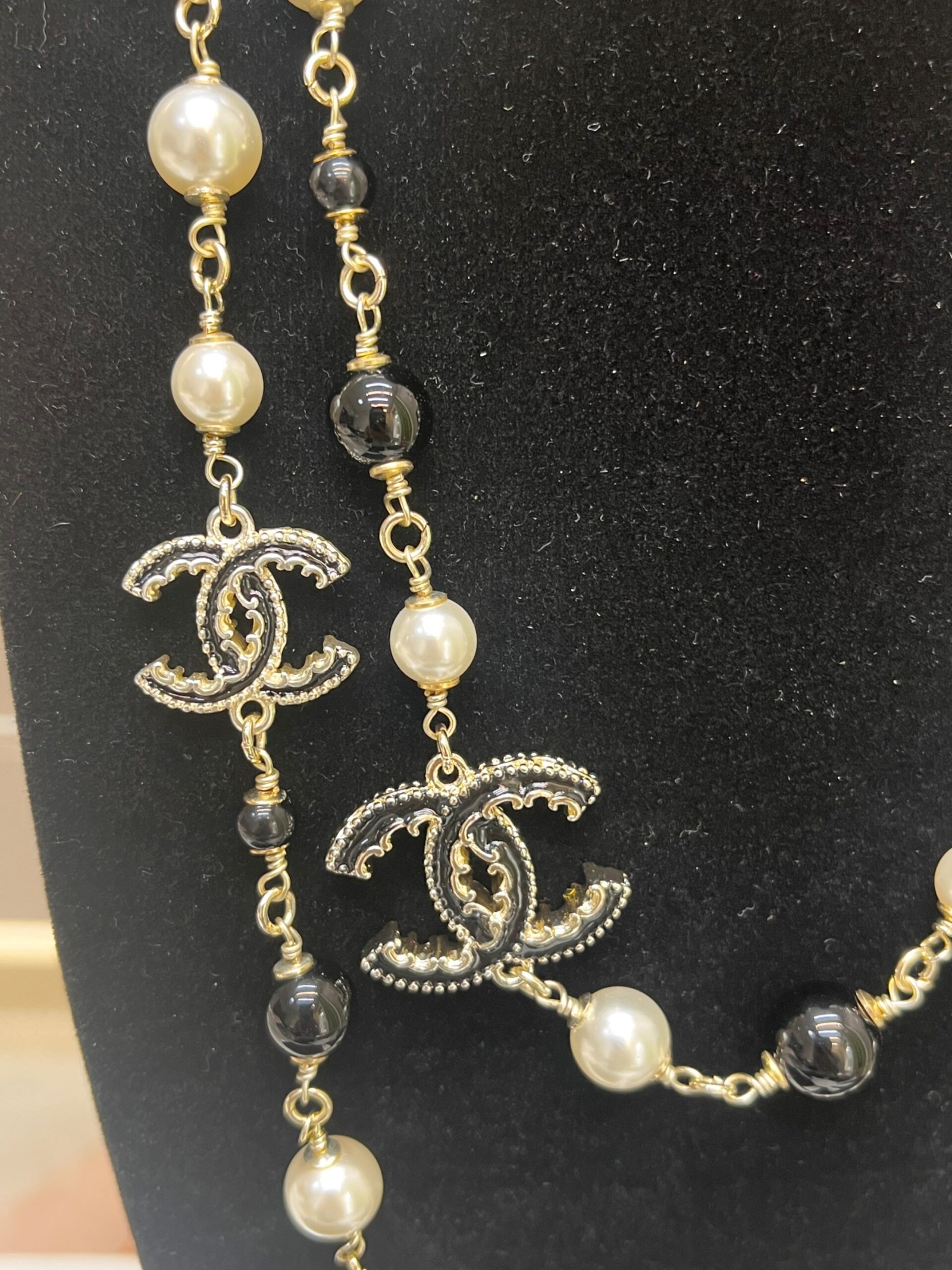 Ch**el Pearl Necklace Gold For Women