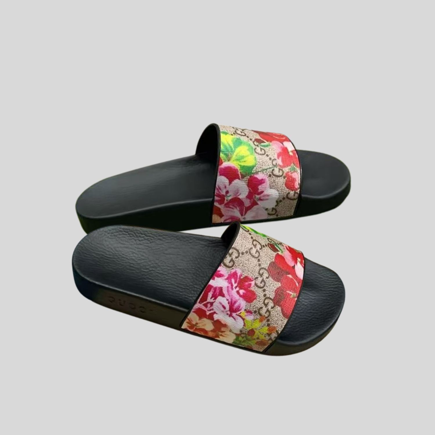 Gvc*1 Blooms Svp*me Floral Slide Sandal Black For Women 408508 KU200 8919