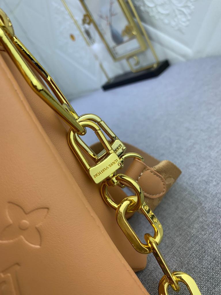 L0vis Vvtt0n Coussin PM Monogram Embossed Puffy Cream For Women, Women’s Handbags, Shoulder And Crossbody Bags 10.2in/26cm LV