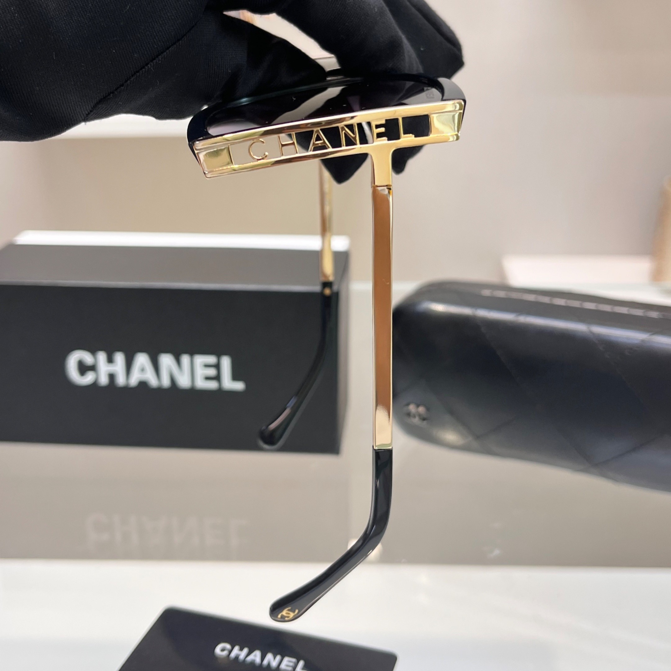 Ch**el Square Sunglasses Black For Women A71545 X06081 S2216