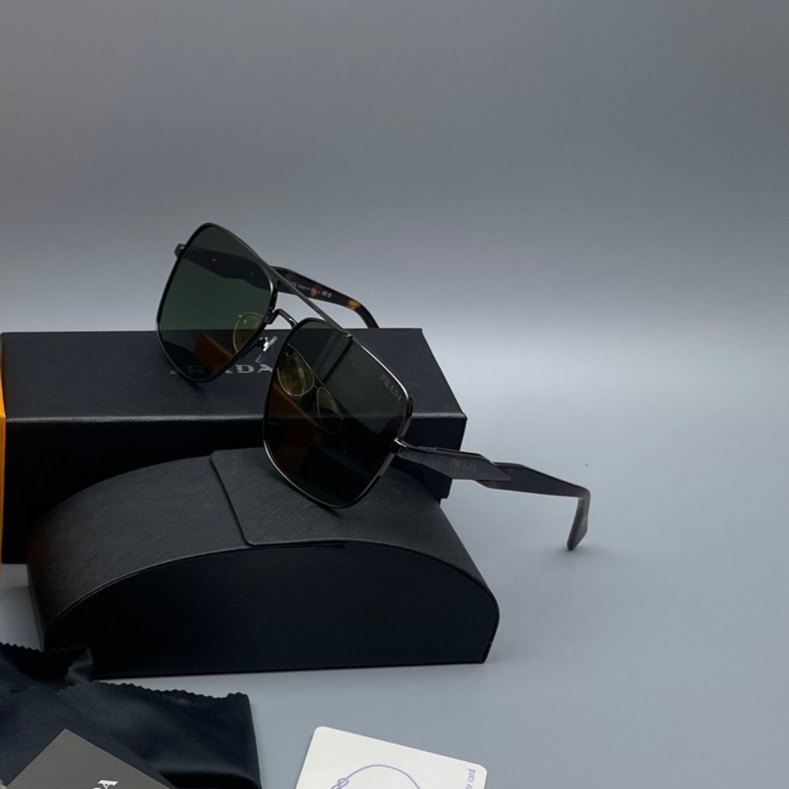 Pra*a Letter Logo Sunglasses Black For Women