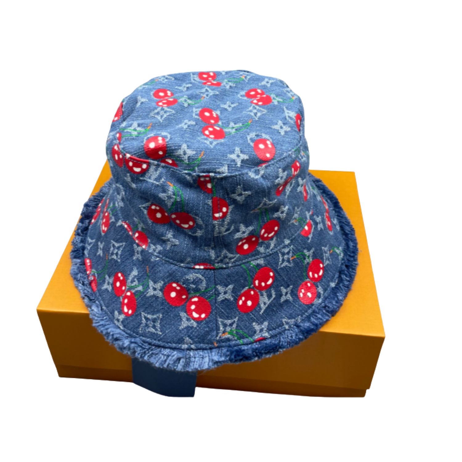 L0vis Vvtt0n LV x TM Denim Cerise Bucket Hat Blue For Women M5032M