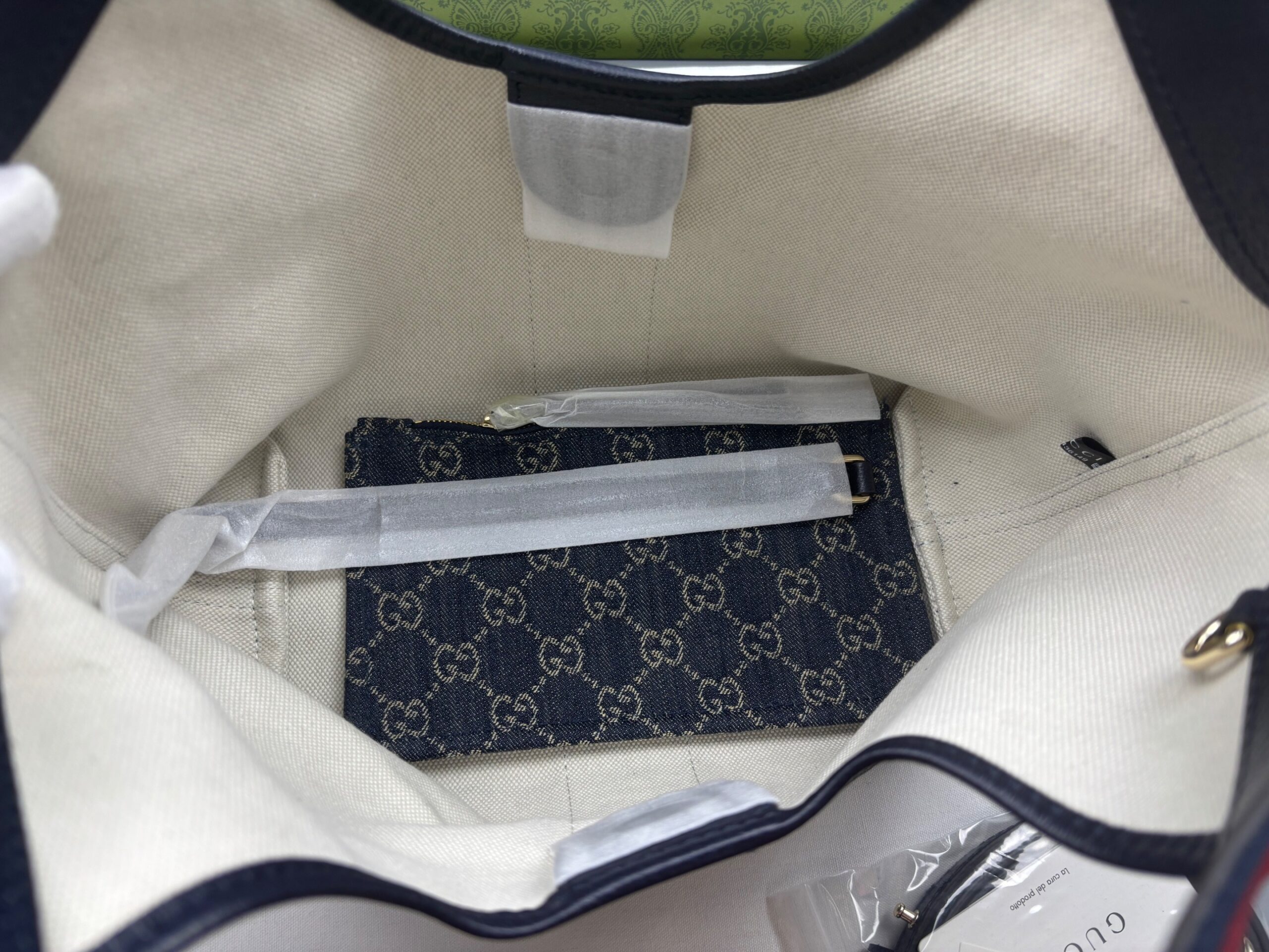 [True-to-ORIGINAL] Gvc*1 Giglio Small Tote Bag Blue And White GG Denim For Women 9.8in/25cm ‎860845 FAFRW 8864