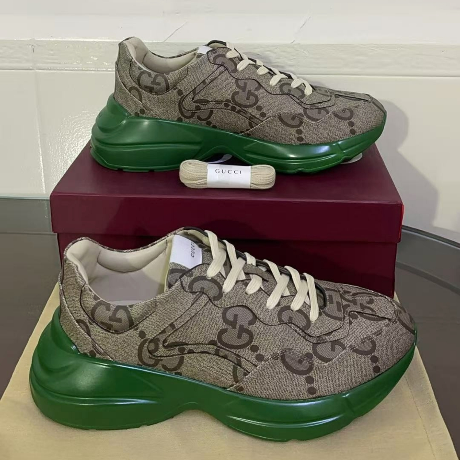 Gvc*1 GG 100 Rhyton Sneaker Green For Men