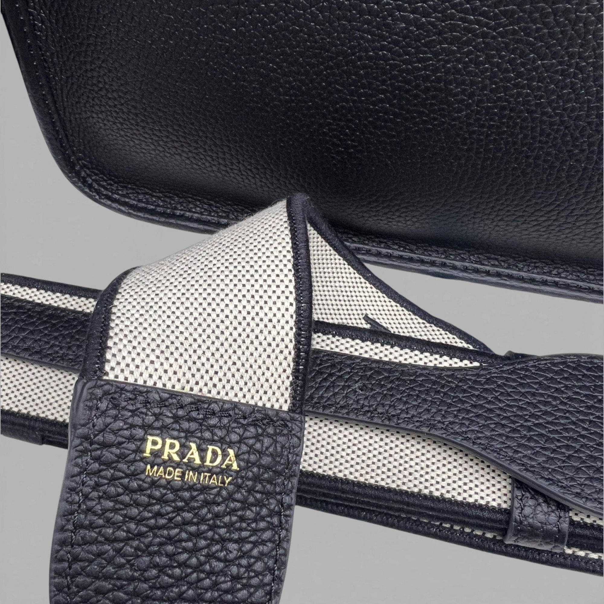 Pra*a Medium Leather Bag Black For Women 11in/28cm 1BC073_2DKV_F0632_V_7NO