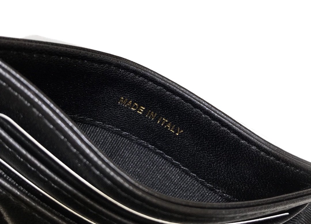 Ch**el CO-CO Card Holder Wallet Black Gold Hardware For Women 11cm/4.3in