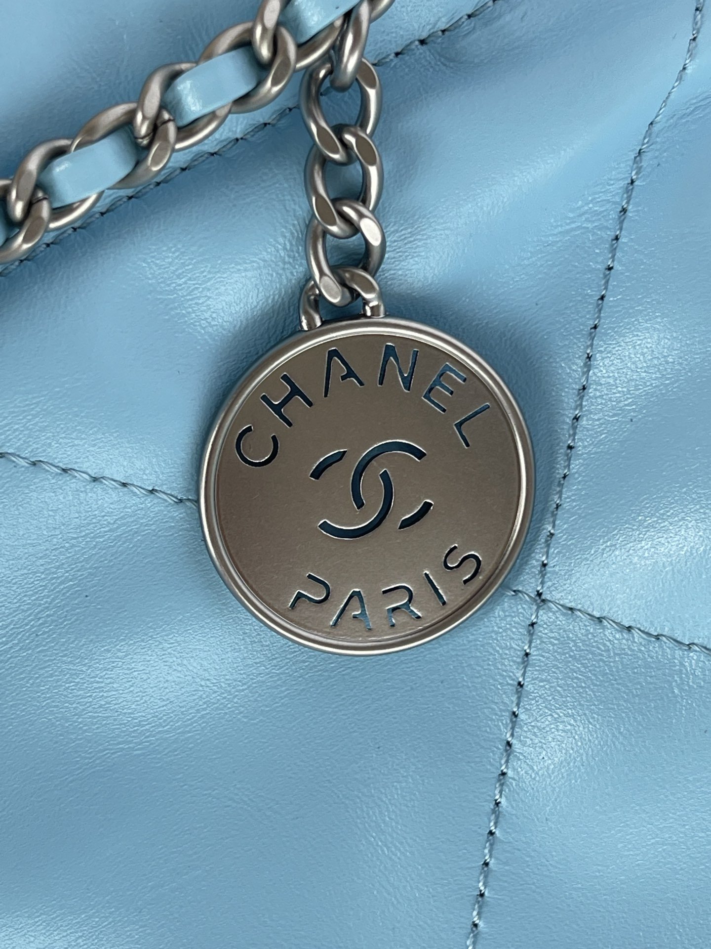 Ch**el 22 Mini Handbag Blue For Women 20cm / 7.9in AS3980