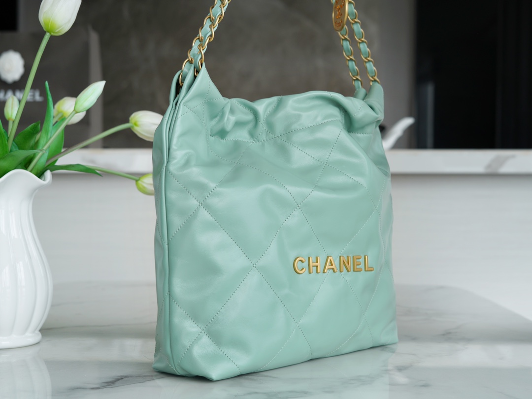 [True-to-ORIGINAL] Ch**el 22 Small Handbag Jade Green For Women 37cm / 14.43in AS3260