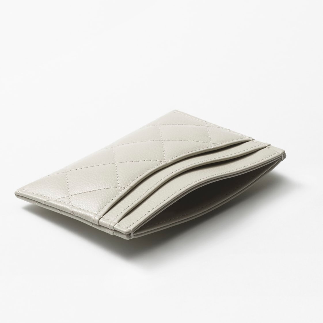 Ch**el Classic Card Holder Light Grey For Women 4.4in/11.2cm AP0213 B10583 NW786