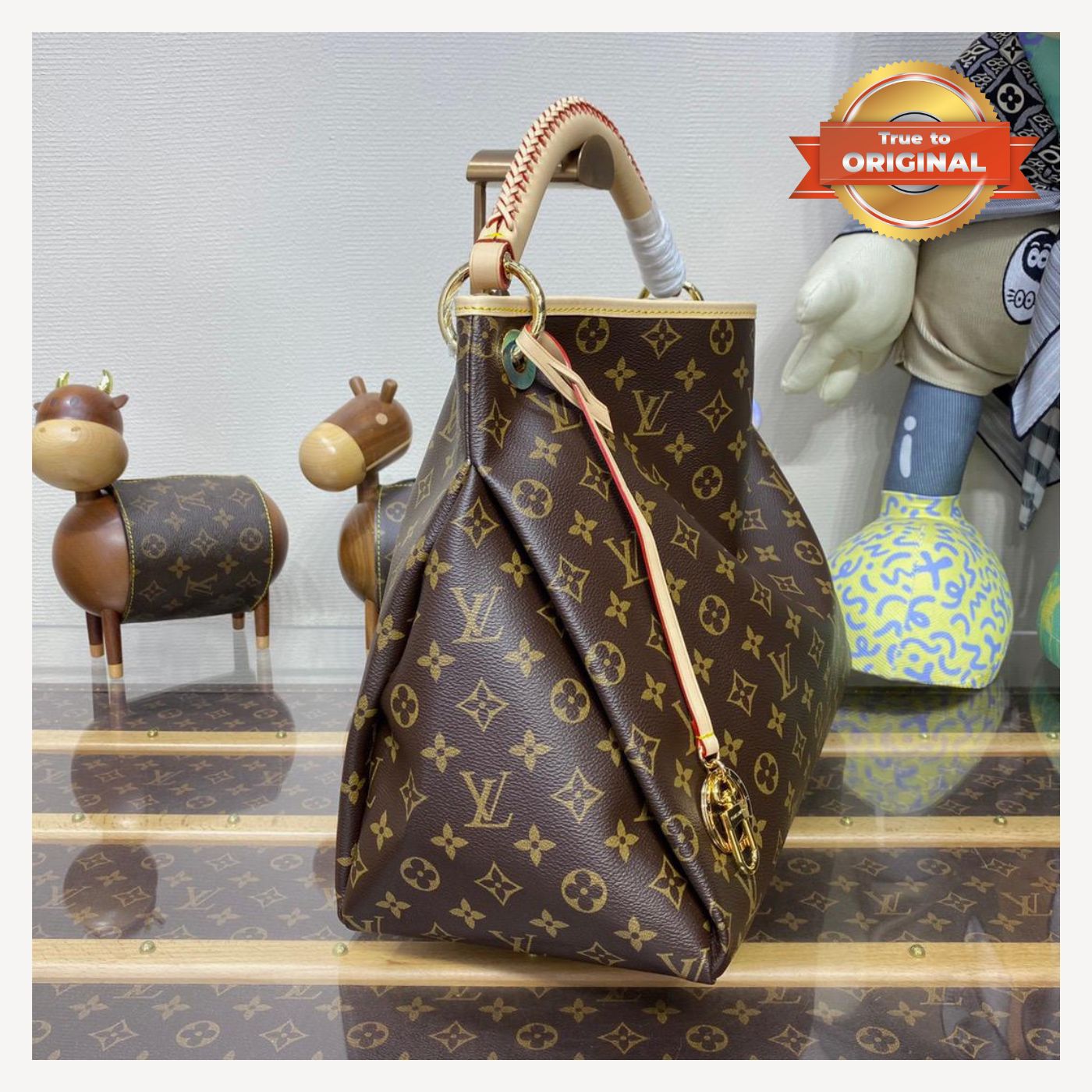 [True-to-ORIGINAL] L0vis Vvtt0n Artsy MM Monogram Canvas Brown For Women 16.1in/41cm LV M44869