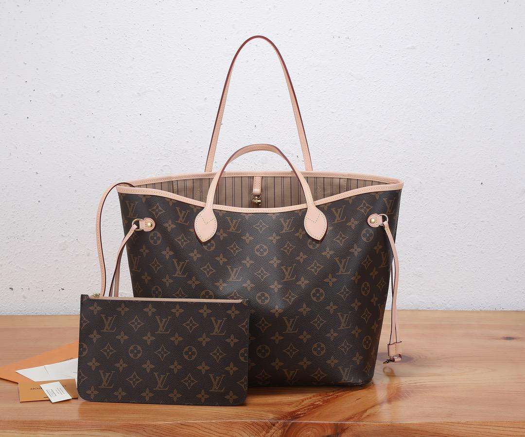 L0vis Vvtt0n Neverfull MM Tote Bag Monogram Canvas Brown For Women 12.6in/32cm LV M40995