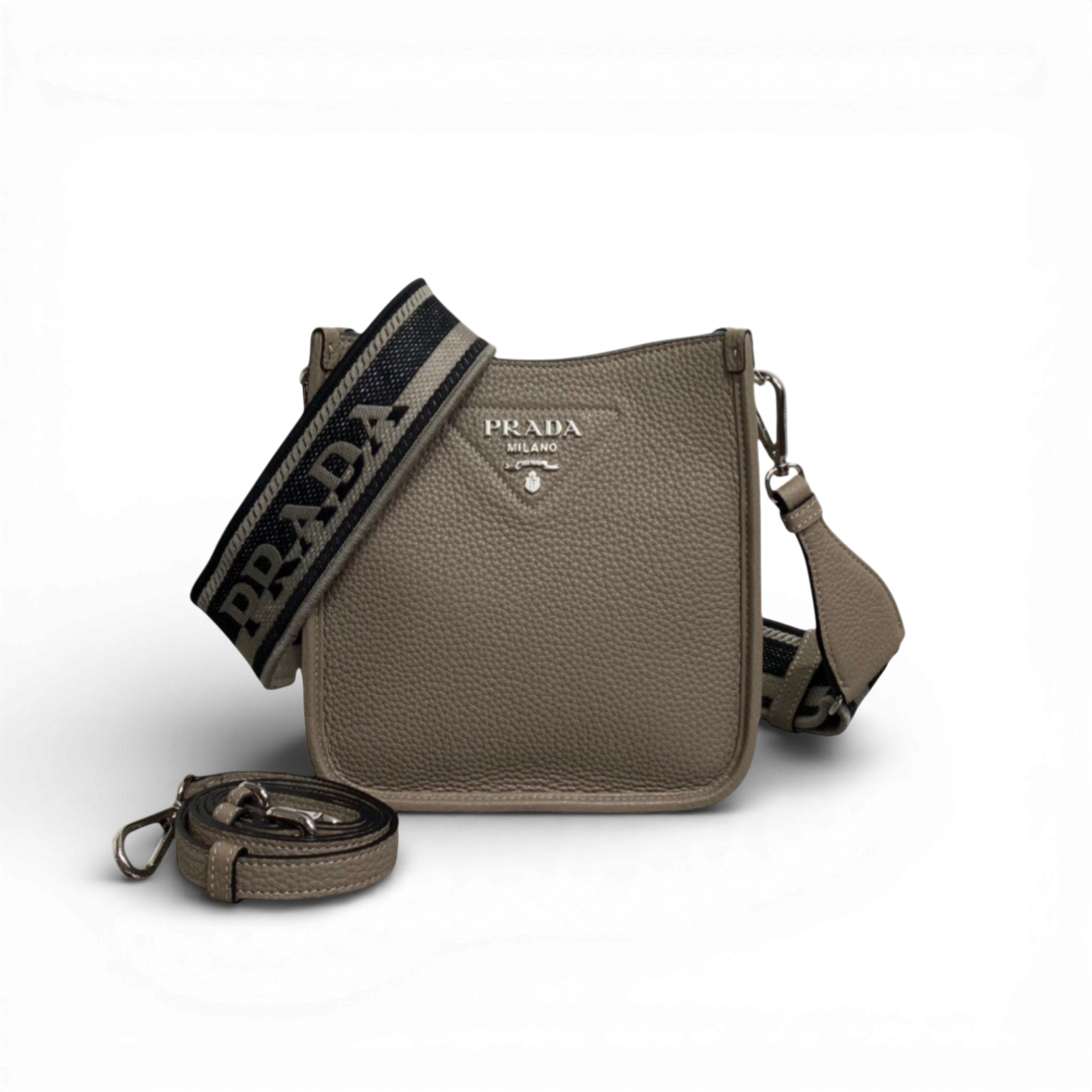 Pra*a Mini Shoulder Bag Beige For Women7.9in/20cm