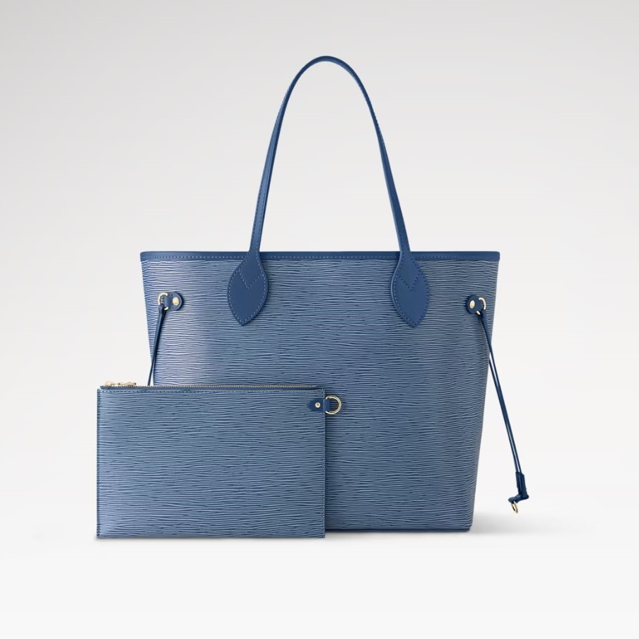 L0vis Vvtt0n Neverfull MM Denim Blue For Women 12.2in/31cm M14856