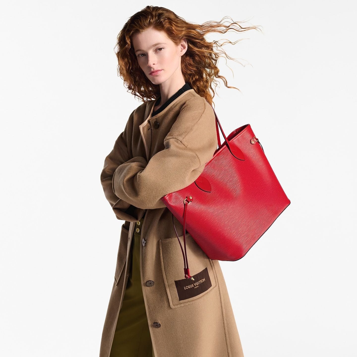 L0vis Vvtt0n Neverfull MM Bag Castillan Red For Women 12.2in/31cm M12755