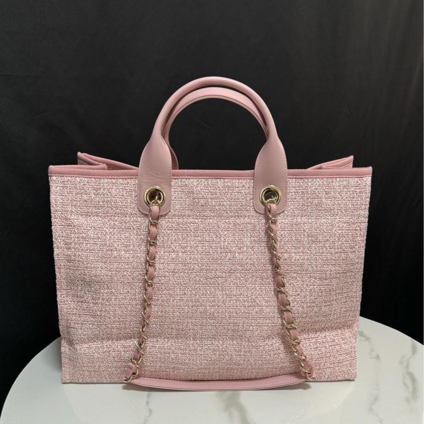 Ch**el Deauville Tote 38cm Pink For Women A66941