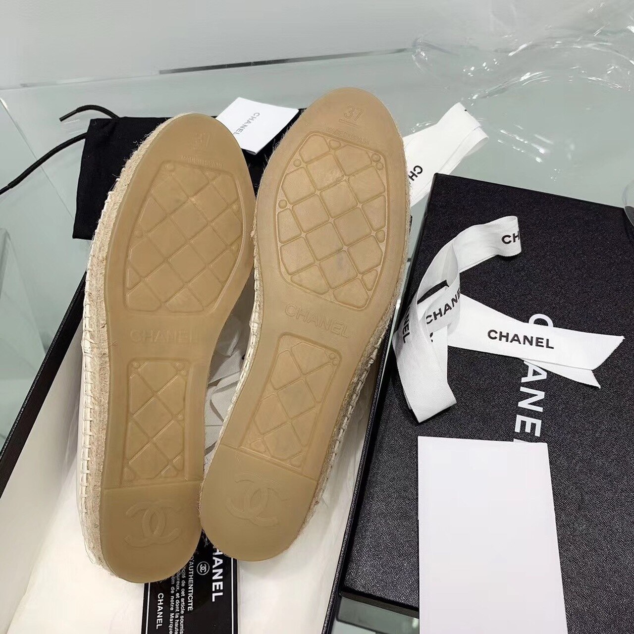 Ch**el Espadrilles White/Black For Women, Women’s Shoes G29762