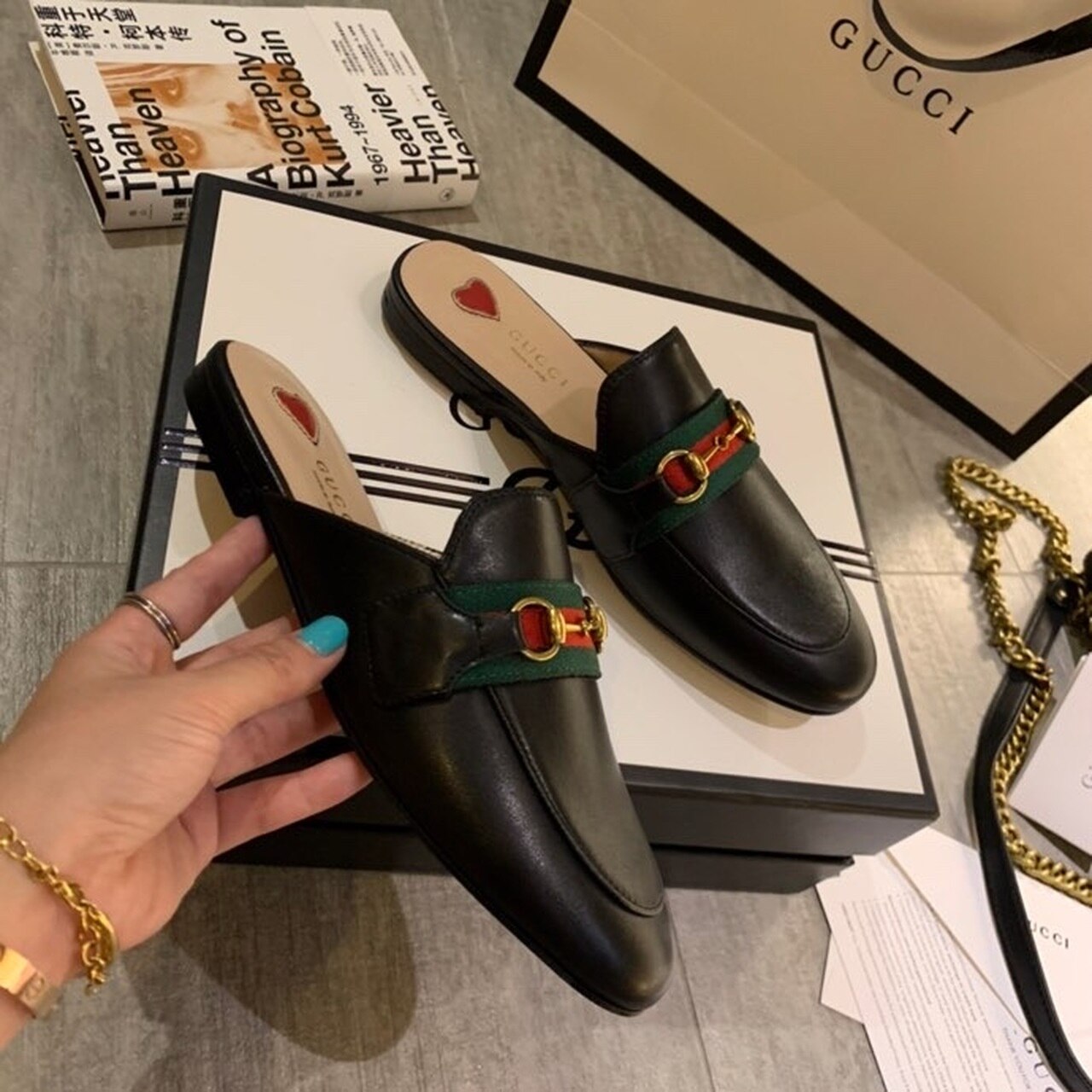 Gvc*1 Women’s Princetown Slipper Black For Women GG 629084 CQXM0 1060