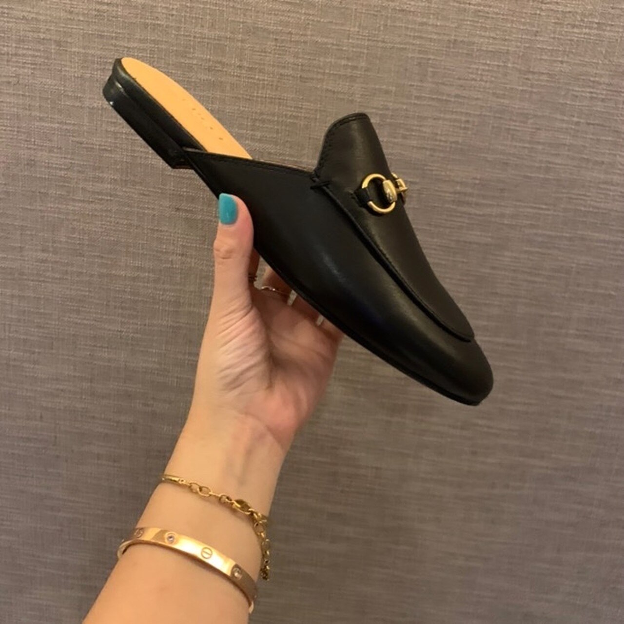 Gvc*1 Princetown Slipper Black For Women GG ‎423513 BLM00 1000