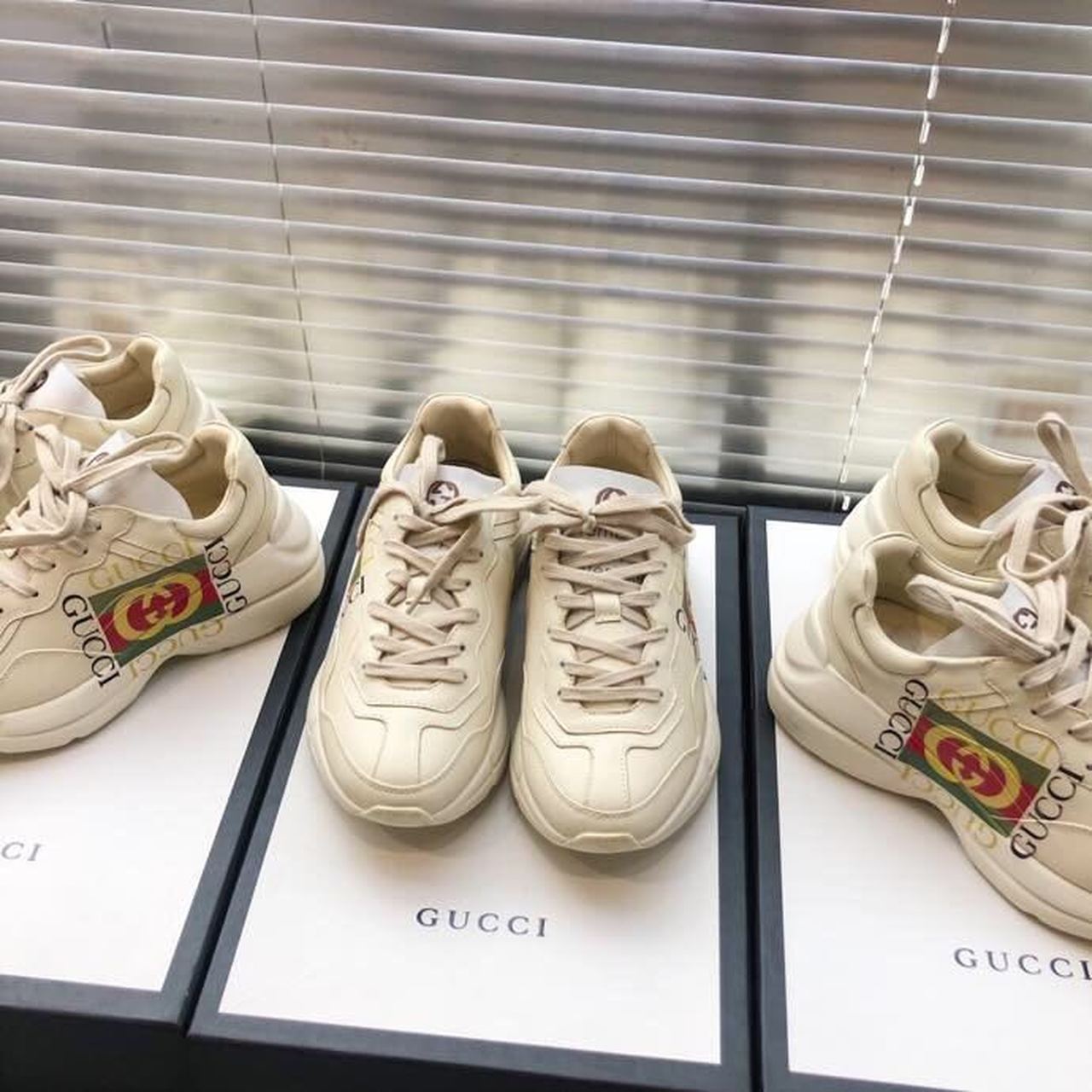 Gvc*1 Women’s Rhyton Sneaker With Gvc*1 Logo White For Women GG