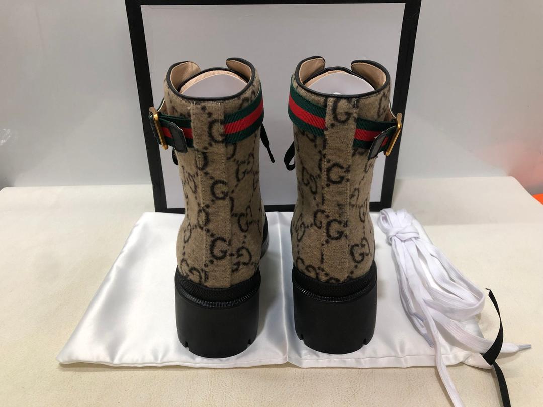 Gvc*1 Trip GG Wool Combat Boots By Canvas Beige/Ebony For Women GG