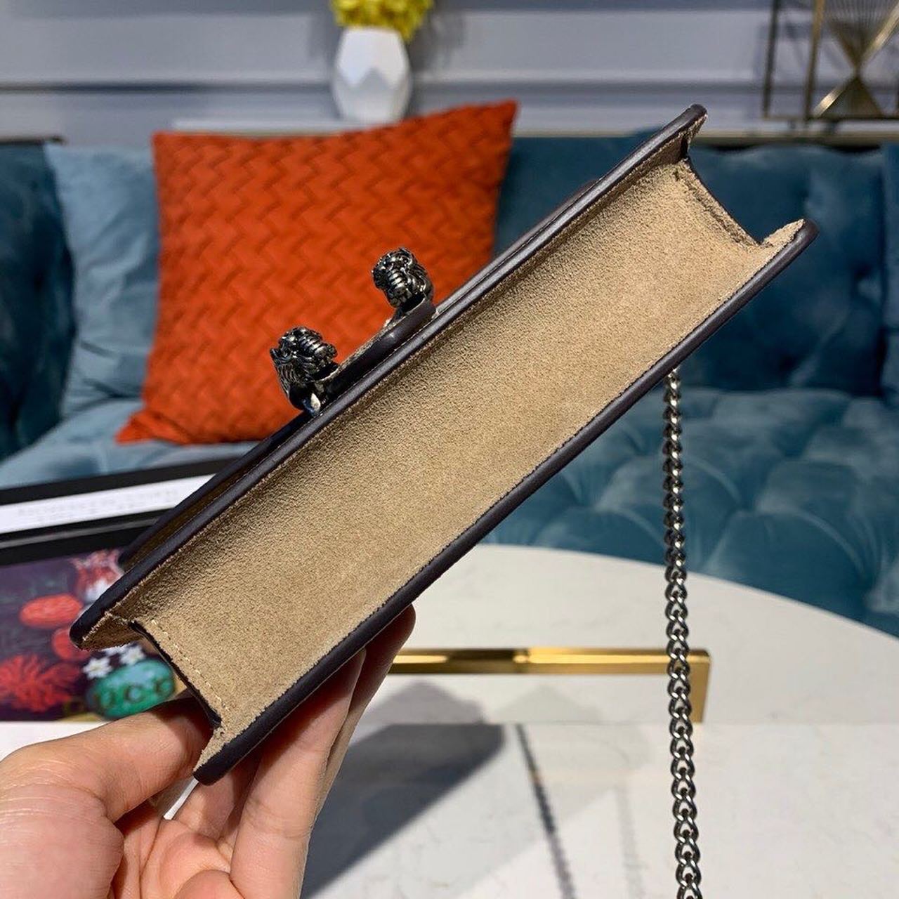 Gvc*1 Dionysus S*per Mini Bag Emerald GG Svp*me Canvas Made Using An Earth-Conscious Process With Taupe Detail For Women 6.5in/16.5cm GG 476432 KHNRN 8642