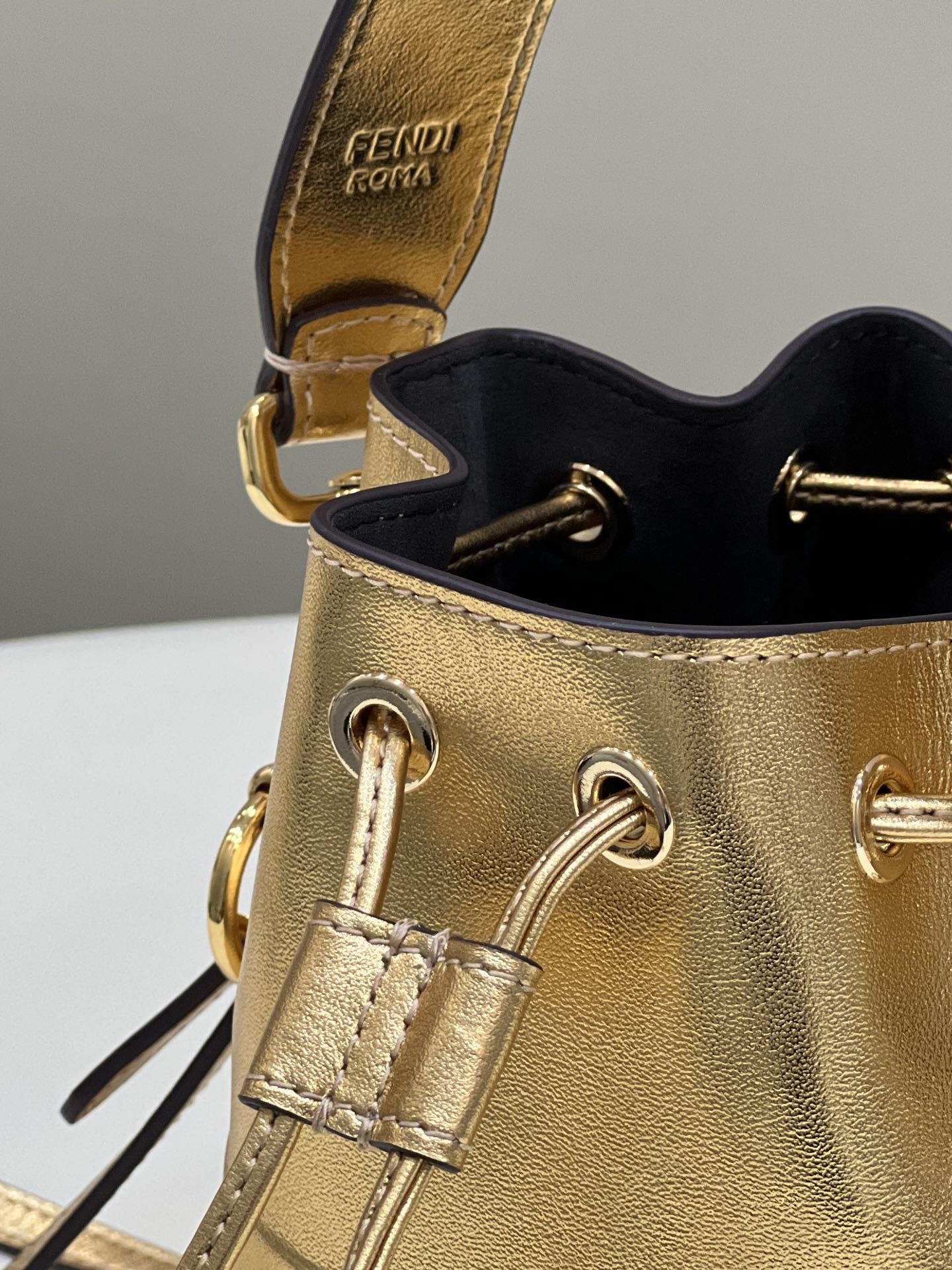 F**di Mon Tresor Gold For Women, Women’s Handbags, Shoulder And Crossbody Bags 7in/18cm FF 8BS010AK61F1GNN