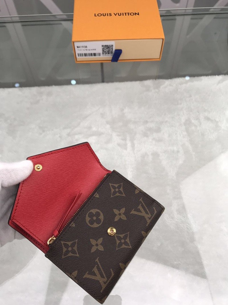 L0vis Vvtt0n Victorine Wallet In Monogram Canvas Red For Women, Women’s Wallet 12cm LV M41938