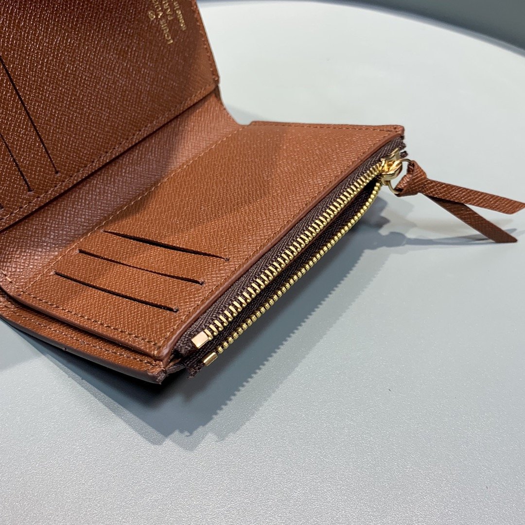 L0vis Vvtt0n Victorine Wallet Monogram Canvas Brown For Women, Women’s Wallet 4.7in/12cm LV